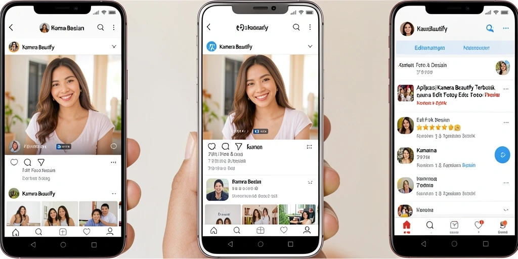 Tampilan antarmuka pengguna aplikasi Kamera Beautify 797K yang menarik.