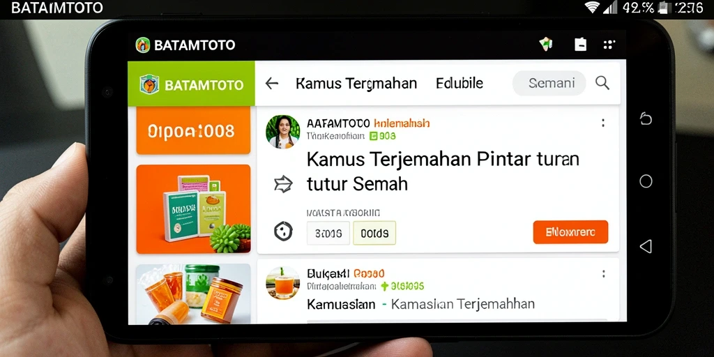 Tampilan antarmuka aplikasi BATAMTOTO Kamus Terjemahan yang intuitif dan sederhana.