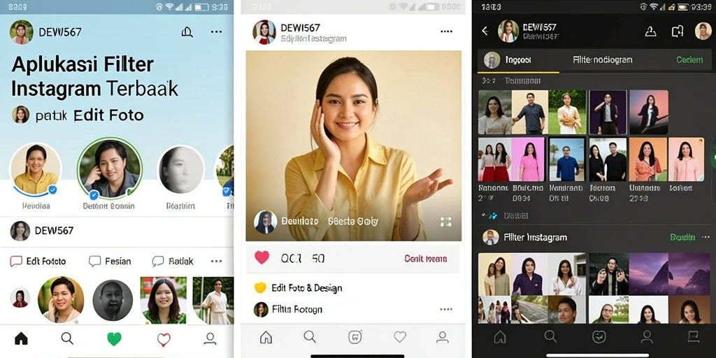 Tampilan antarmuka DEWI567 yang menarik dan mudah digunakan untuk pengeditan foto.