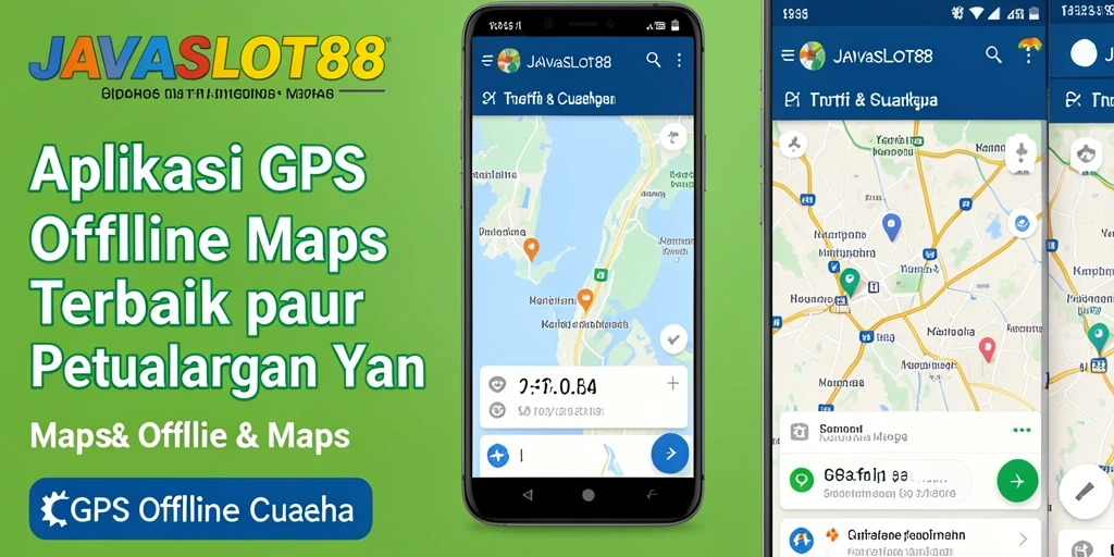 Antarmuka aplikasi JAVASLOT88 yang menampilkan peta offline dan fitur navigasi.