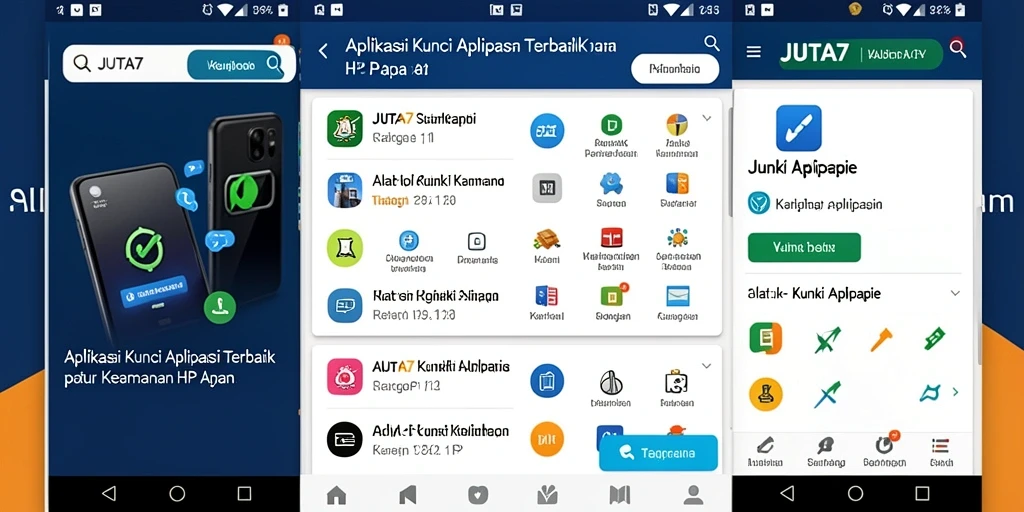 Antarmuka JUTA7 yang sederhana dan fungsional untuk Kunci Aplikasi.