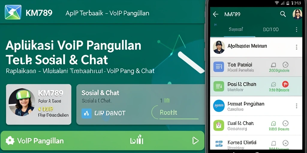 Screenshot antarmuka VoIP Panggilan KM789 yang menarik dan fungsional.