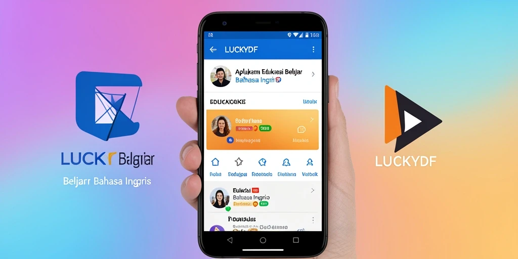 Tampilan antarmuka aplikasi LUCKYDF untuk Belajar Bahasa Inggris.