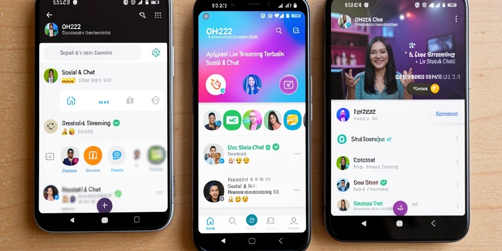 Tampilan antarmuka Live Streaming yang interaktif dan modern di OH222.