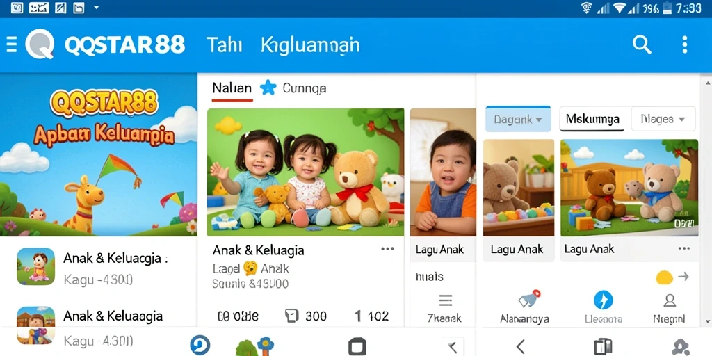 Tampilan antarmuka <strong>QQSTAR88</strong> yang ceria dan ramah anak.