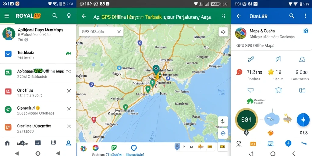 Antarmuka aplikasi ROYAL88 untuk navigasi GPS Offline yang user-friendly.