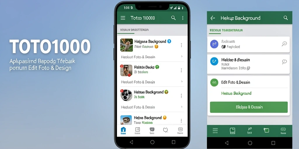Screenshot antarmuka aplikasi TOTO1000 saat menghapus latar belakang.